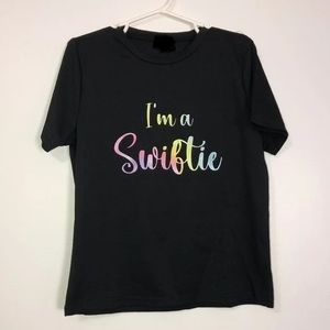 I’M A SWIFTIE Short Sleeve Black Tee Shirt